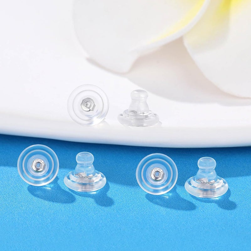 Moconar 18K Gold Locking Secure Earring Backs for Studs, Silicone Replacements for Studs/Droopy Ears, No-Irritate Hypoallergenice Earring Backs for Adults - Image 5